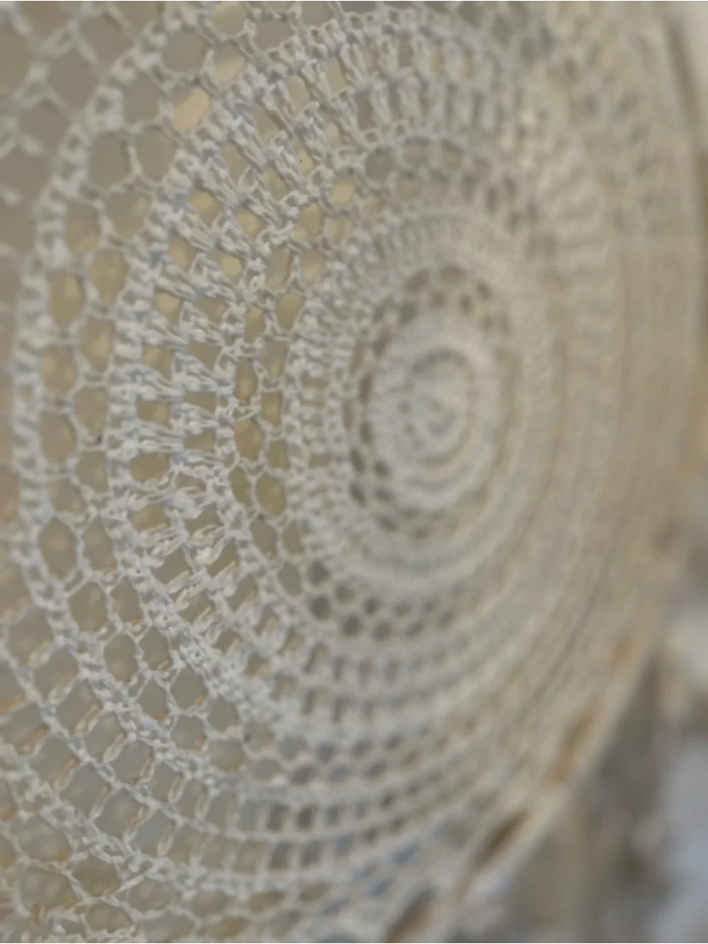 Handmade Cream Crochet Dreamcatcher Wall Hanging